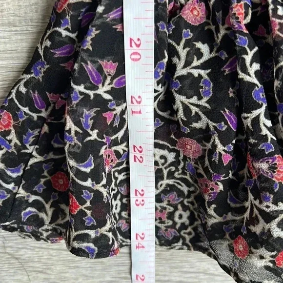 Misa Los Angeles black floral vera ruffle blouse - Picture 11 of 12